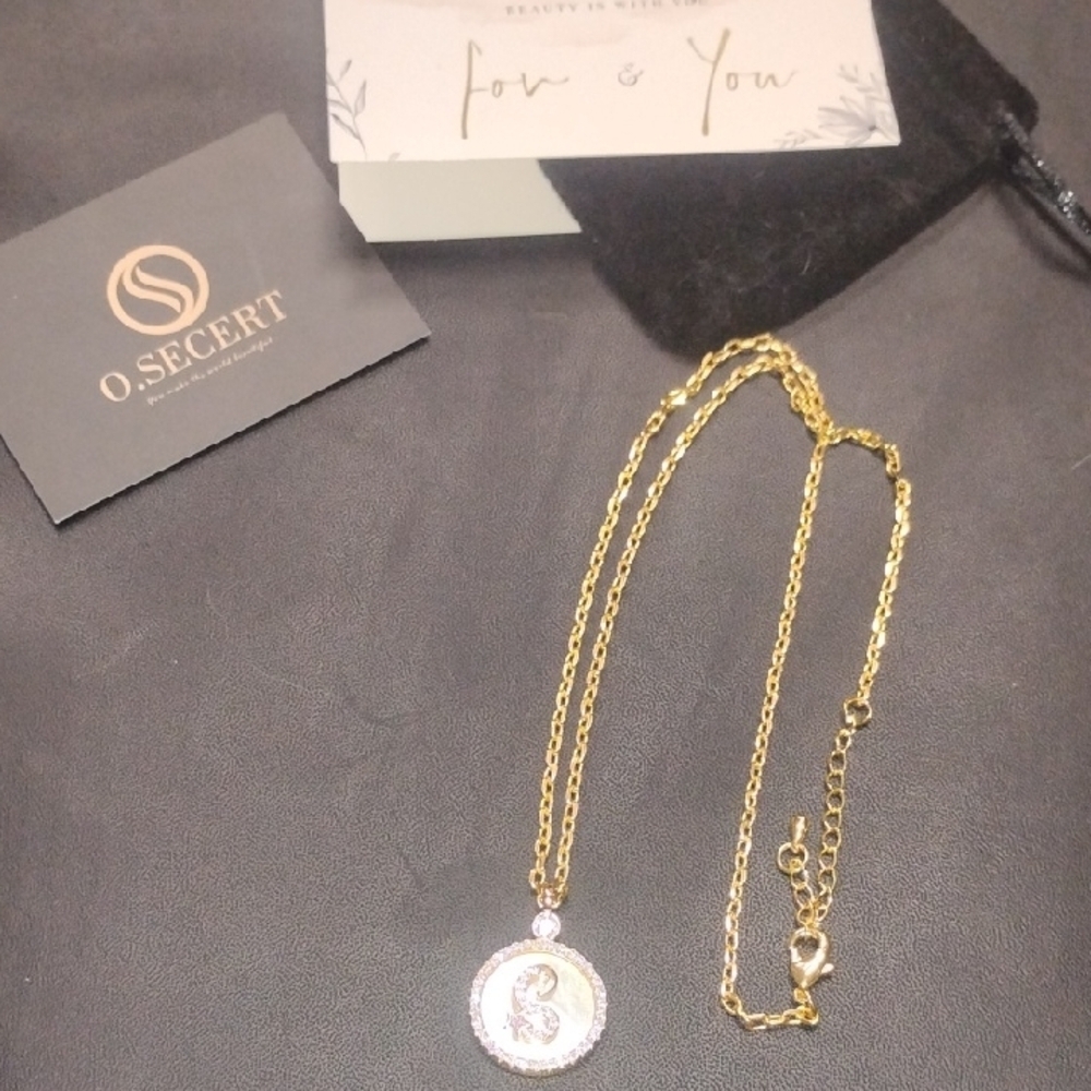 Gold Tone S Pendant Necklace